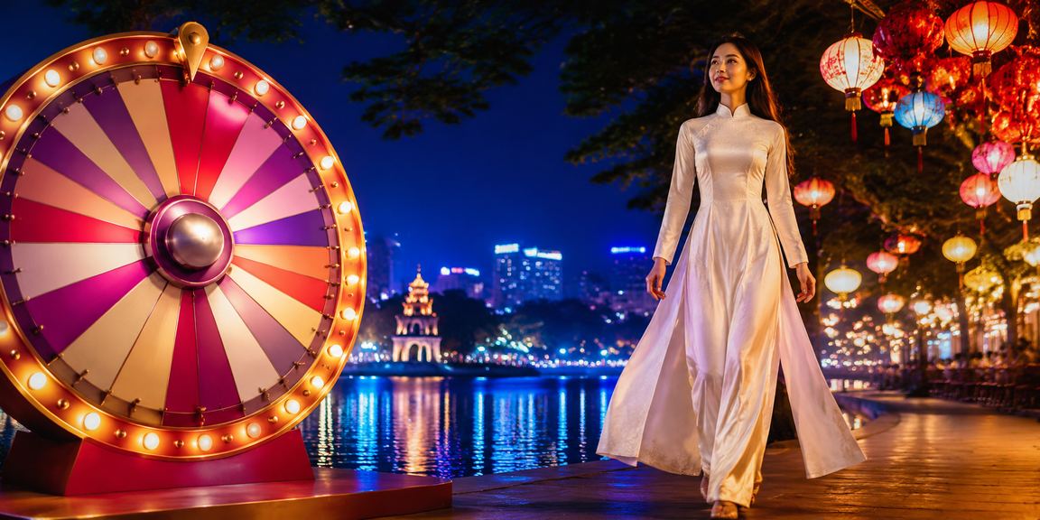Hà Nội với áo dài và không khí lucky draw cho người xem sự kiện khuyến mãi
